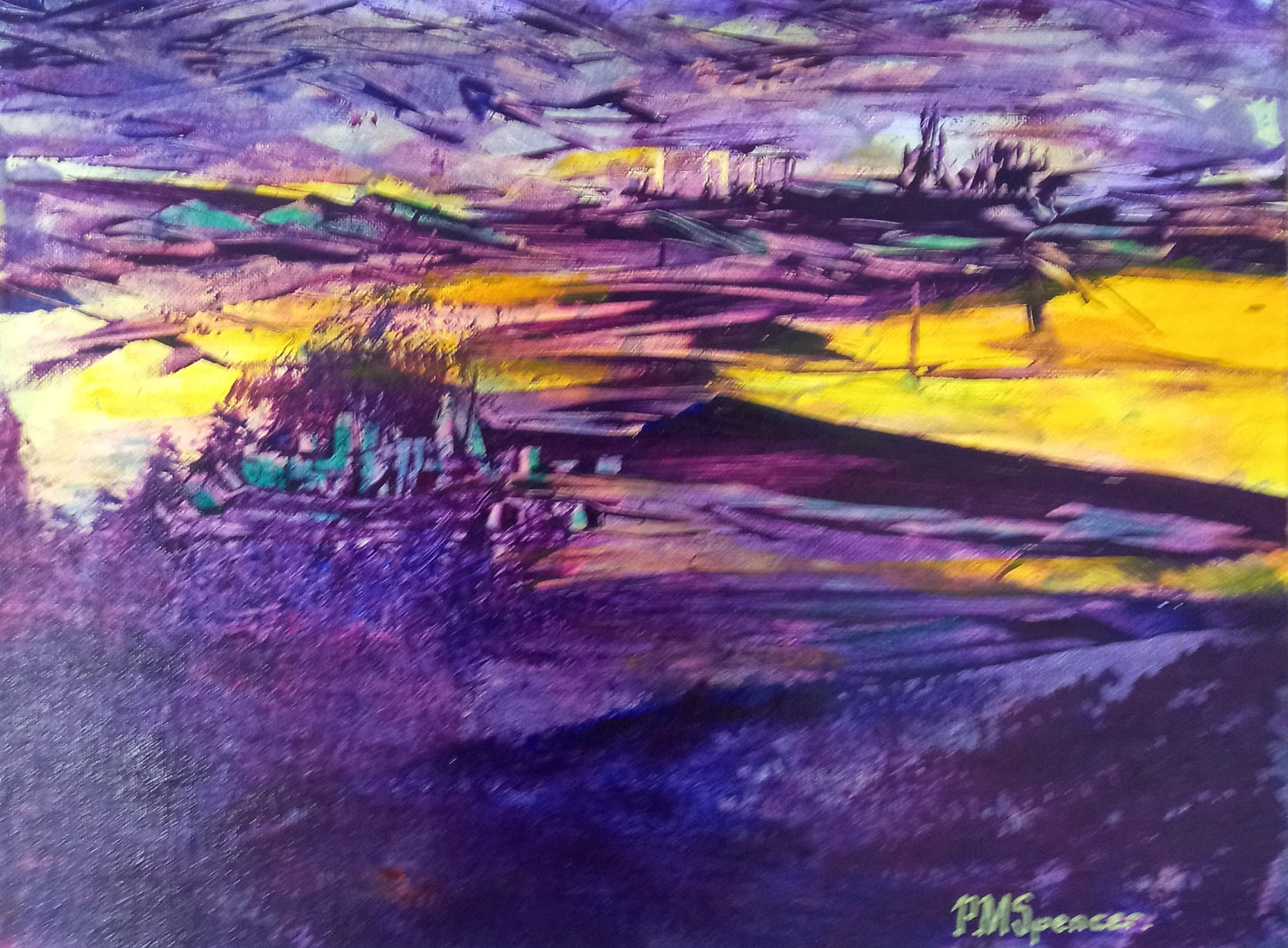 Life Beyond, Abstract Essentialism Painting Original Canvas Panel Art - Unframed